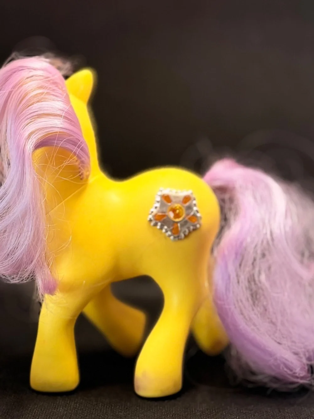 Vintage 1987 Hasbro My Little Pony G1 Princess Starburst? Yellow Purple Pony Fig